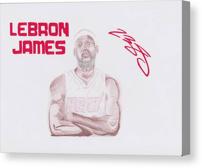 Lebron Canvas Print featuring the drawing LeBron James by Toni Jaso