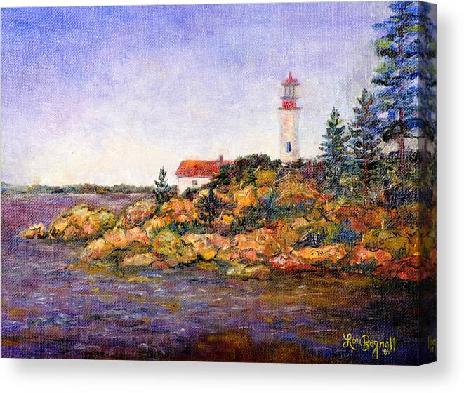 Lighthouse Canvas Print featuring the painting Lighthouse by Lou Ann Bagnall