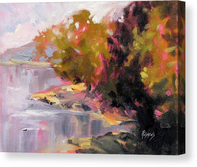 Trees Canvas Print featuring the painting Magenta Light by Rae Andrews