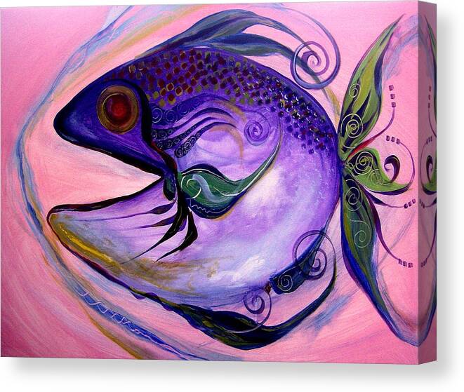 Fish Canvas Print featuring the painting Melanie Fish One by J Vincent Scarpace