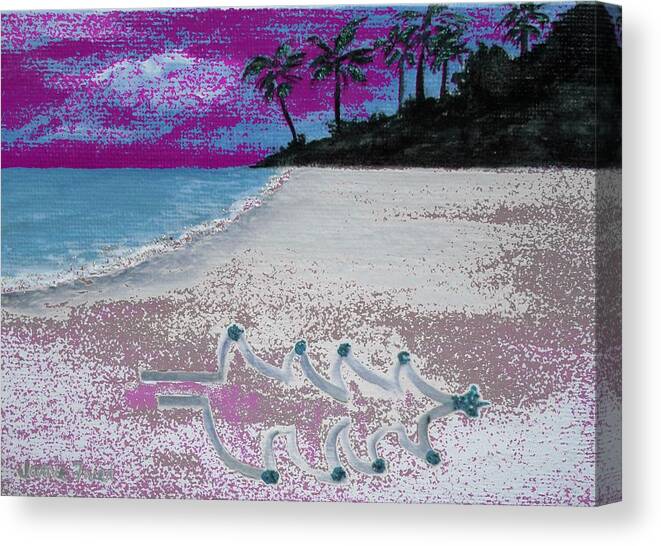 Christmas Canvas Print featuring the painting Merry Beachy Christmas by Jamie Frier