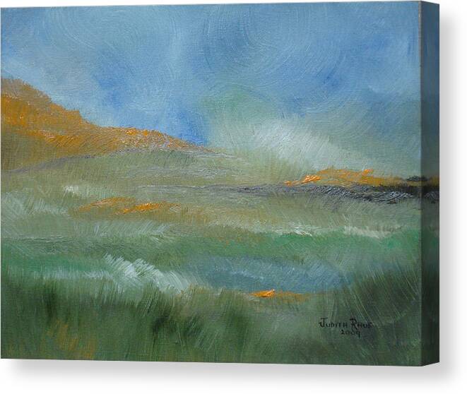 Landscape Canvas Print featuring the painting Misty Morning by Judith Rhue