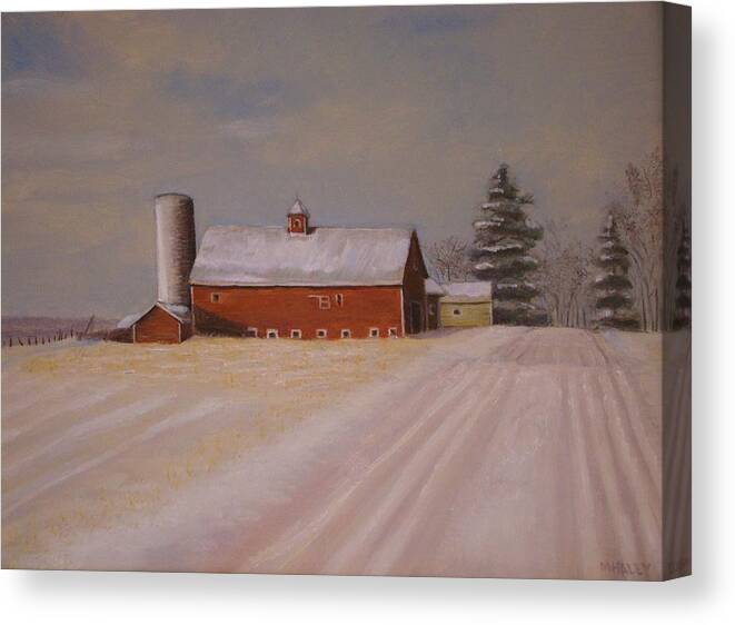 Fort Edward Canvas Print featuring the painting Morning after heavy snow by Mark Haley