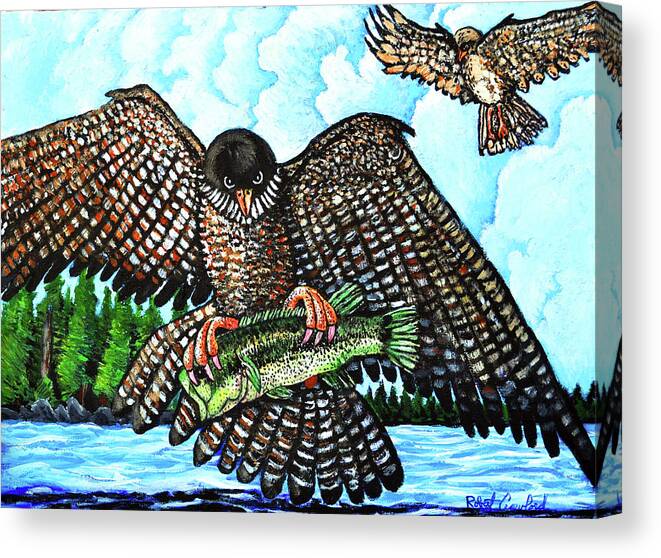 Flacon Canvas Print featuring the painting Paragon Falcon by Bob Crawford