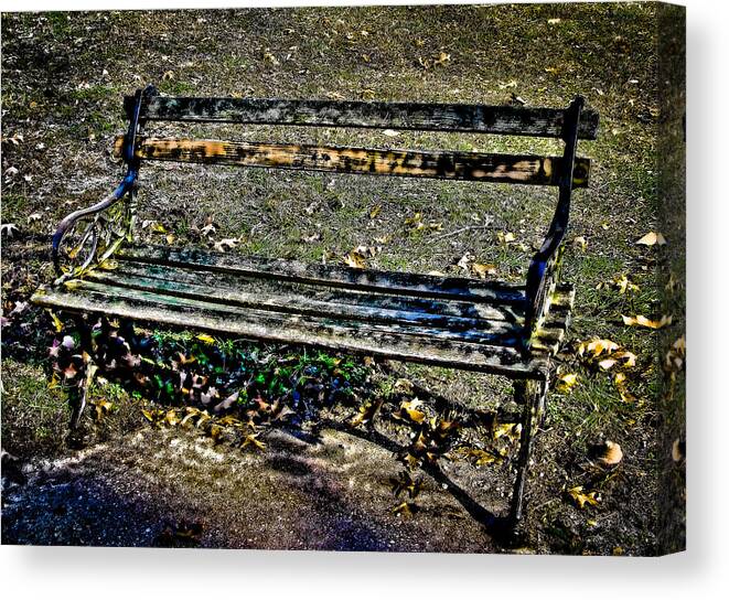 Bench Canvas Print featuring the photograph Park Bench by Colleen Kammerer