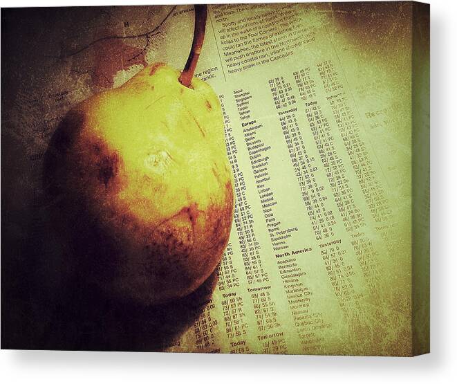 Pear Canvas Print featuring the digital art Pear by Olivier Calas