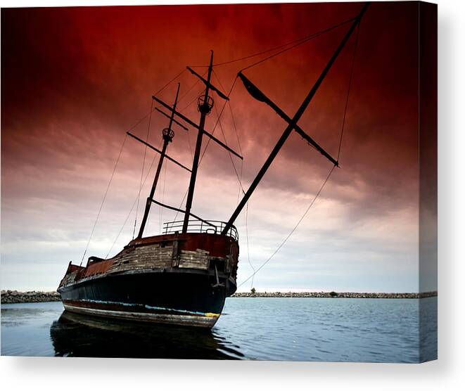 Pirate Canvas Print featuring the photograph Pirate Ship 2 by Cale Best