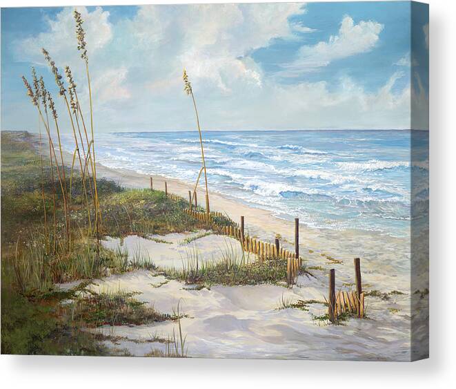 Florida Canvas Print featuring the painting Playalinda by AnnaJo Vahle