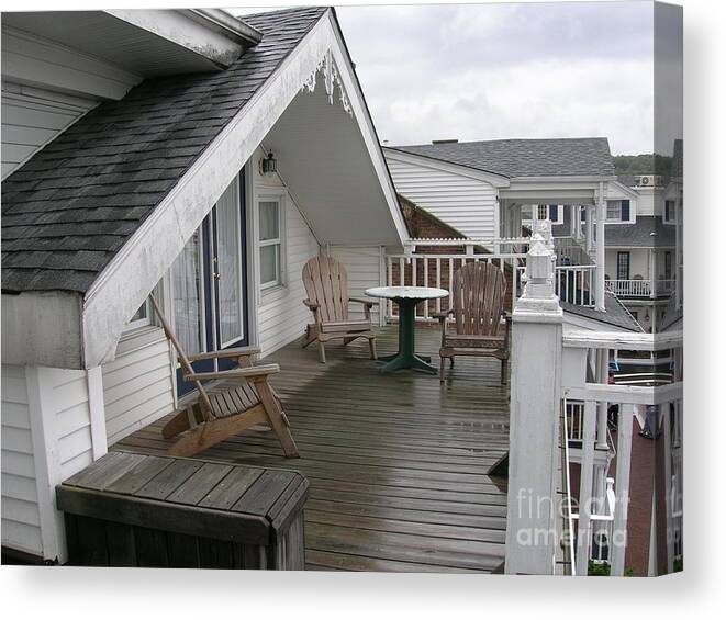 Adirondack Chairs Canvas Print featuring the photograph Rained Out by Arlene Carmel