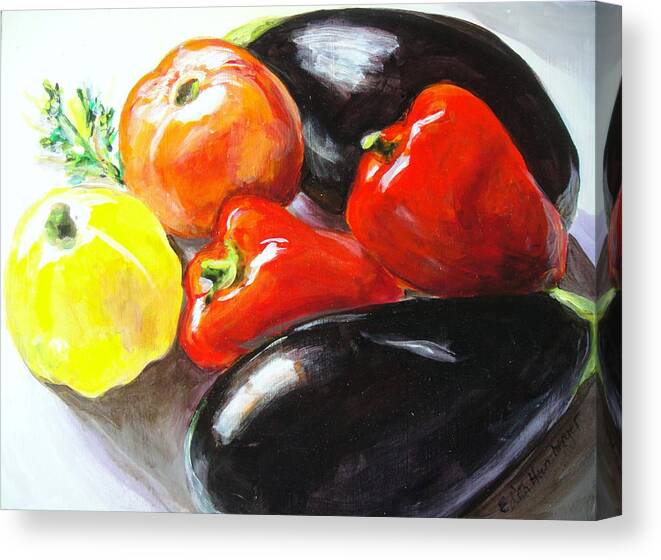 Food Canvas Print featuring the painting Ratatouille by Edith Hunsberger