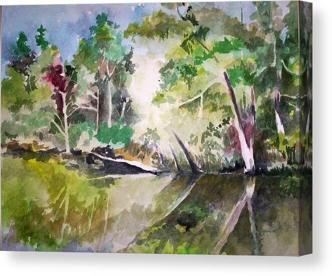 Lanscape Canvas Print featuring the painting Reflections of Blackwater river Fl. by Richard Willows