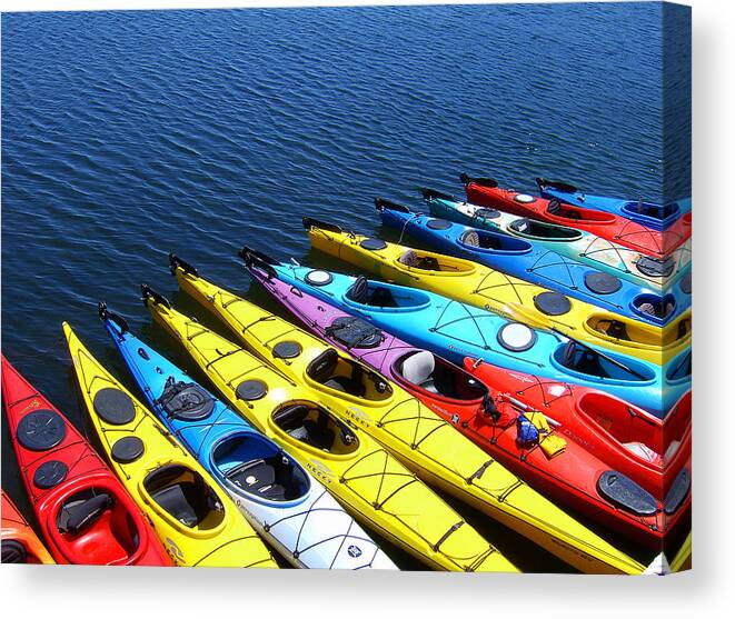 Kayaks Canvas Print featuring the photograph Rockport Kayaks by Don Margulis