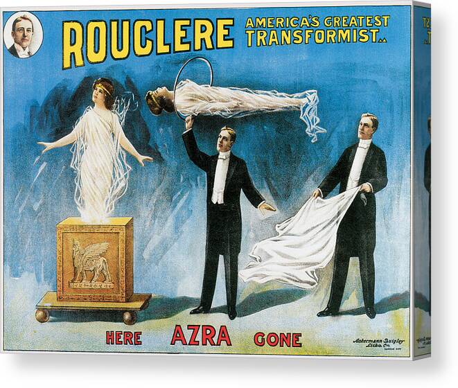 Rouclere Canvas Print featuring the painting Rouclere America's Greatest Transformist by Unknown