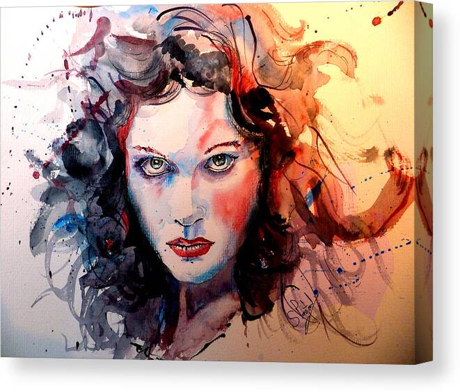 Girl Canvas Print featuring the painting Sabina by Steven Ponsford