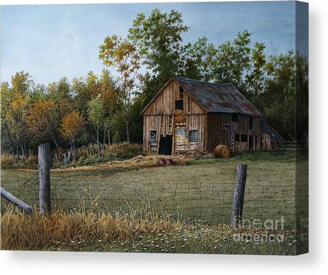 Barn Canvas Print featuring the painting Seen Better Days by Robert Hinves