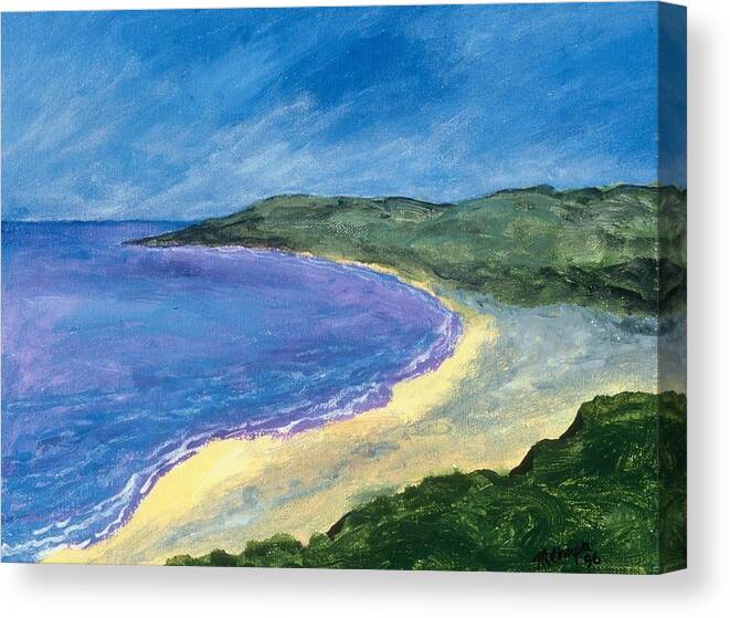  Canvas Print featuring the painting The coast by Manny Chapa