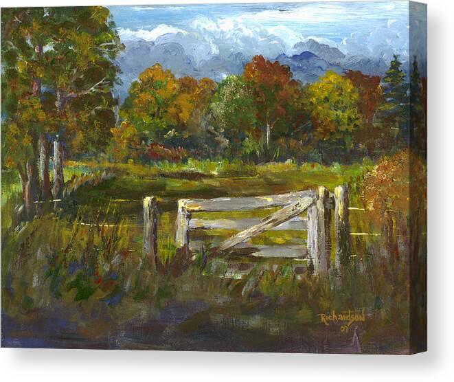 Fall Canvas Print featuring the painting The Gate of The Lord by George Richardson