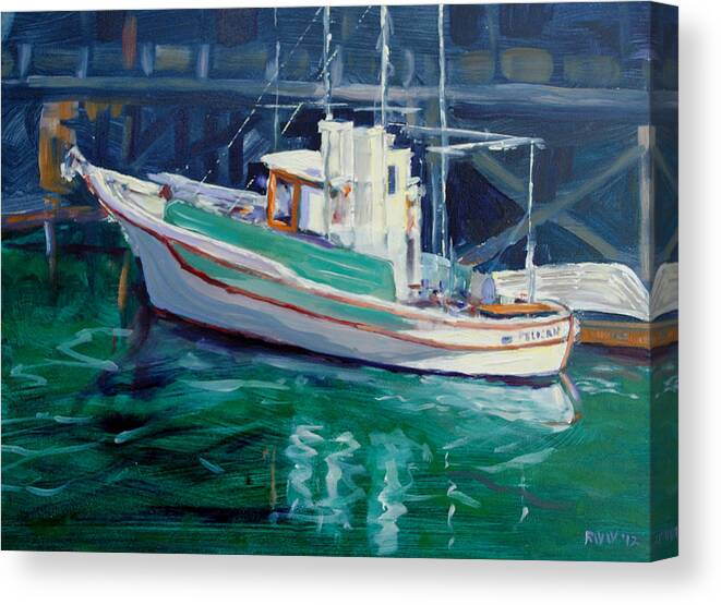 Morro Bay Canvas Print featuring the painting The Pelican by Richard Willson