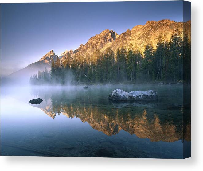 00174969 Canvas Print featuring the photograph The Teton Range At String Lake Grand by Tim Fitzharris