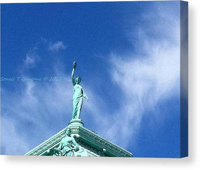 Sculpture Reaching For Skies Canvas Print featuring the photograph Touching Skies by Sonali Gangane