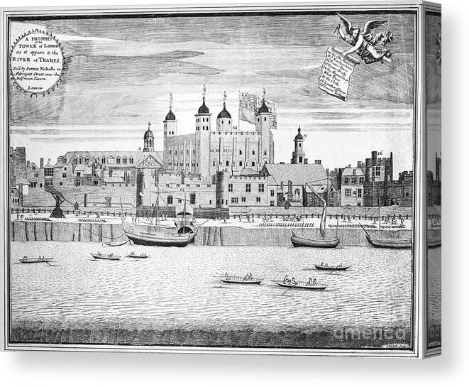 1715 Canvas Print featuring the photograph Tower Of London, 1715 by Granger