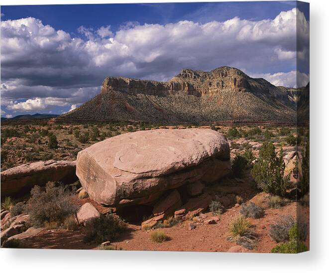 00174332 Canvas Print featuring the photograph Vulcans Throne From Toroweep Overlook by Tim Fitzharris