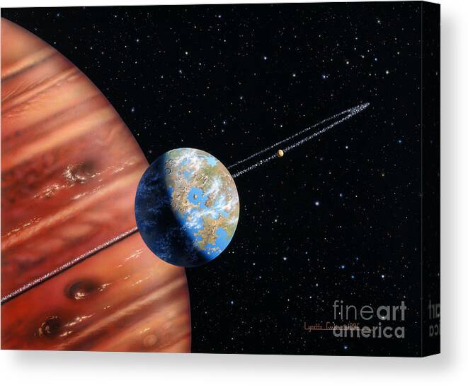 Lynette Cook Canvas Print featuring the mixed media 70 Virginis b and Moons #1 by Lynette Cook