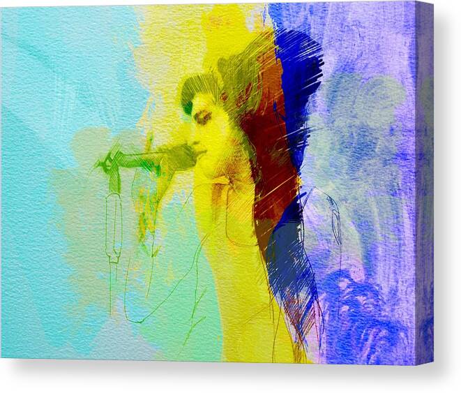 Amy Winehouse Canvas Print featuring the painting Amy Winehouse #1 by Naxart Studio
