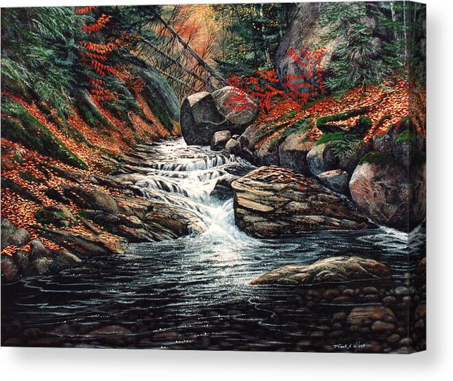 Autumn Brook Canvas Print featuring the painting Autumn Brook by Frank Wilson