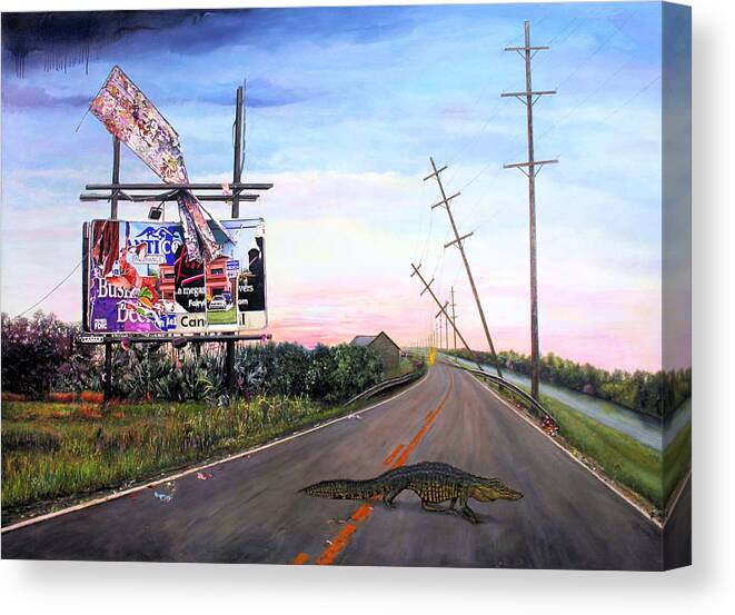 Environmental Art Canvas Print featuring the painting Escape Artist by Richard Barone
