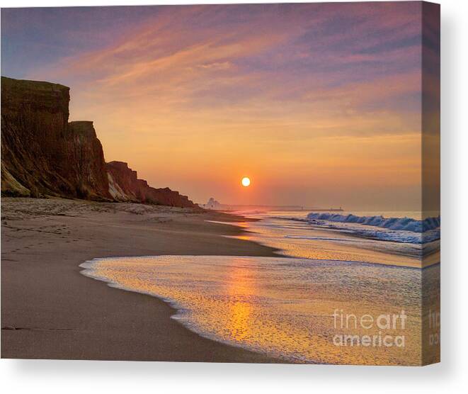 Sunset Canvas Print featuring the photograph Falesia sunrise #1 by Mikehoward Photography