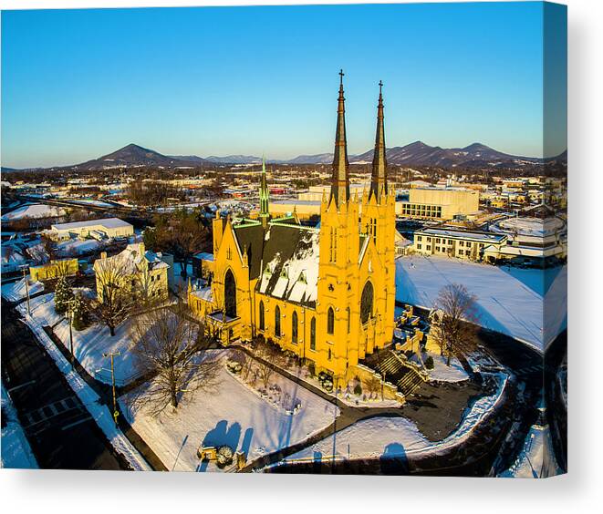 Catholic Canvas Print featuring the photograph St. Andrew's 3 #1 by Star City SkyCams