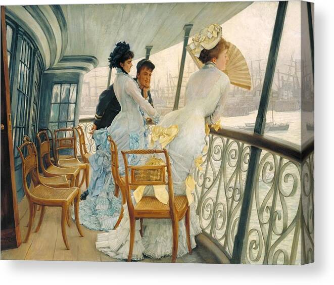 James Tissot Canvas Print featuring the painting The Gallery of HMS Calcutta by James Tissot