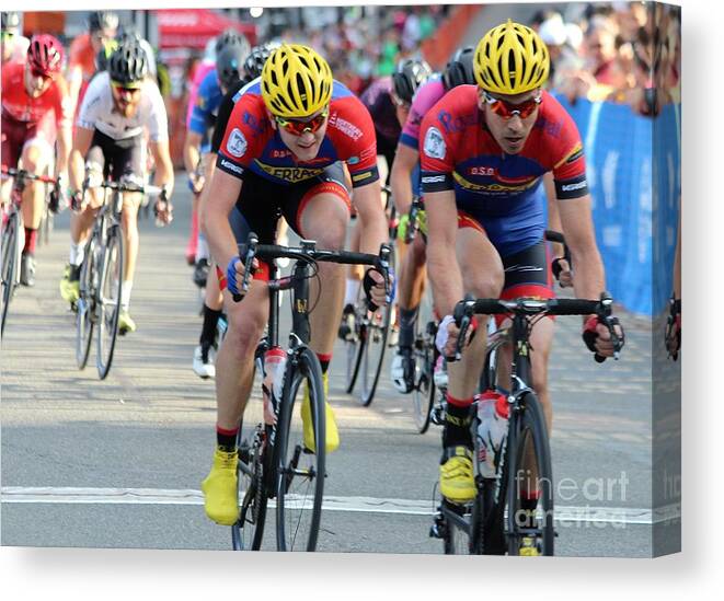 Cycle Racing Canvas Print featuring the photograph Team ERRACE by Donn Ingemie