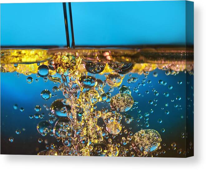 Abstract Canvas Print featuring the photograph Water And Oil #2 by Setsiri Silapasuwanchai