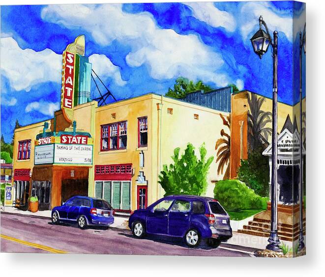 State Theater Canvas Print featuring the painting #283 State Theater #283 by William Lum
