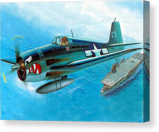 Aircraft Canvas Print featuring the digital art Aircraft #29 by Super Lovely