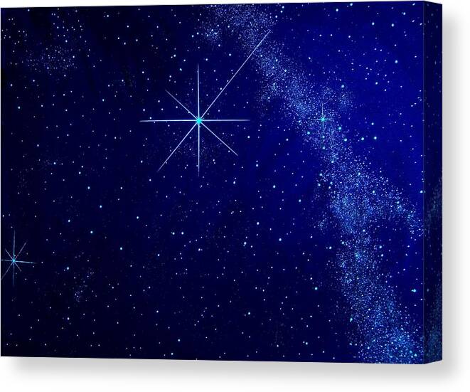 Night Sky Canvas Print featuring the painting Cosmic Light Series #31 by Len Sodenkamp