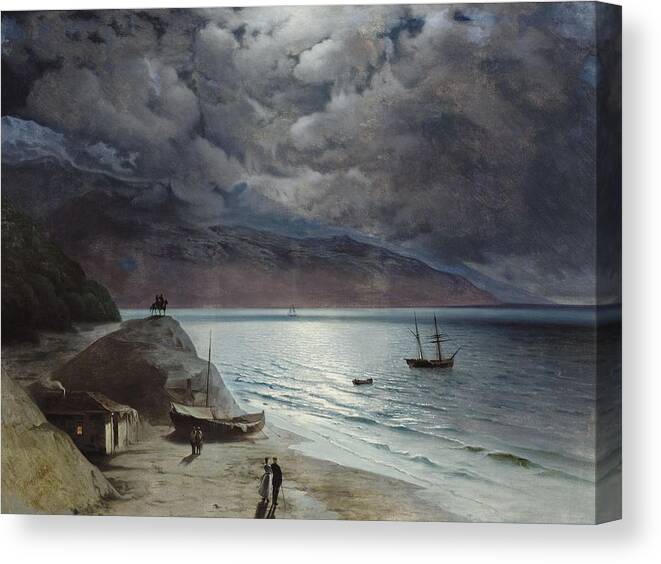 Ivan Konstantinovich Aivazovsky ( 1817-1900) Night At Gurzof Canvas Print featuring the painting Ivan Konstantinovich Aivazovsky #4 by MotionAge Designs