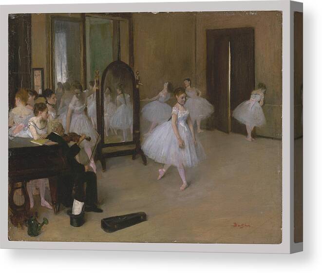 The Dancing Class Canvas Print featuring the painting The Dancing Class #8 by Edgar Degas