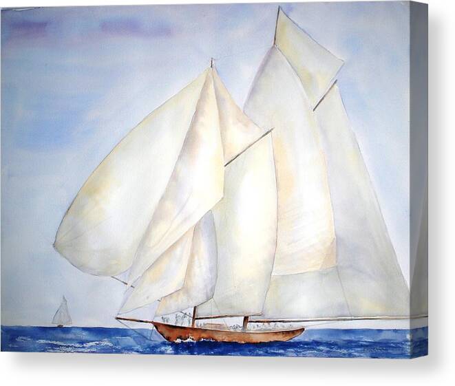 Yacht Canvas Print featuring the painting A Press of Sails by Diane Kirk
