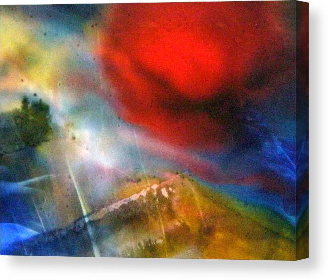 Sun Canvas Print featuring the painting A Split Second Before by Janice Nabors Raiteri