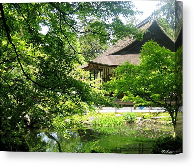 Kyoto Canvas Print featuring the photograph a temple in May by Keiko Richter