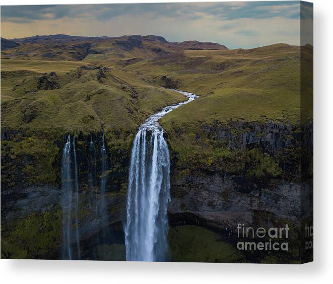 Iceland Canvas Print featuring the photograph Above The Falls by Michael Ver Sprill