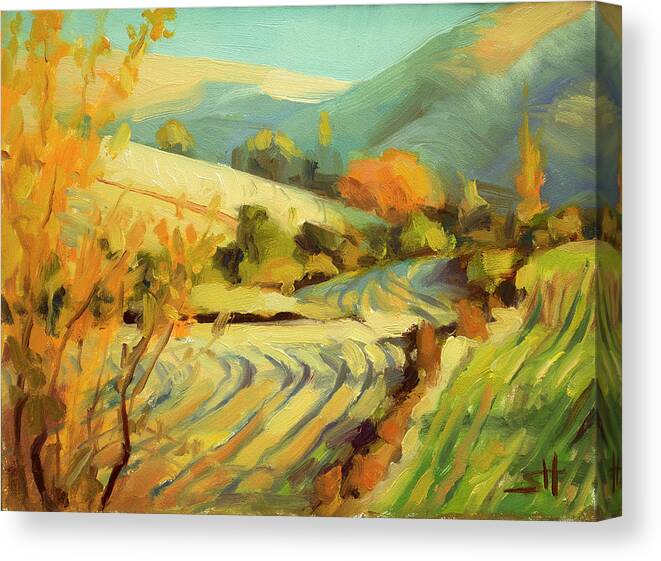 Country Canvas Print featuring the painting After Harvest by Steve Henderson