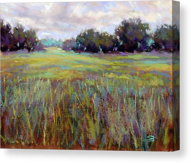 Peaceful Field Canvas Print featuring the painting Afternoon Serenity by Susan Jenkins