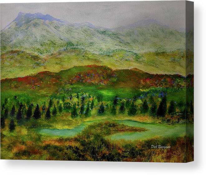 Mountains Canvas Print featuring the painting Alaskan Autumn by Dick Bourgault