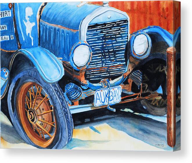 Car Canvas Print featuring the painting Alaskan Rust II - Model T '27 by Gerald Carpenter