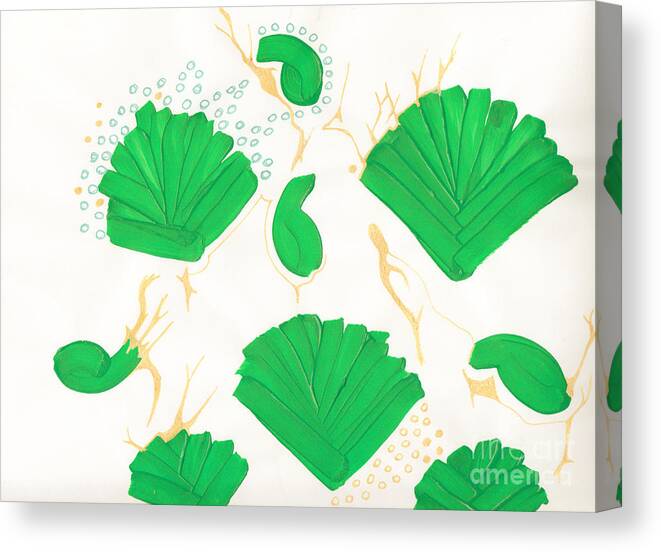 Algae Canvas Print featuring the mixed media Algae Blooms by Mary Mikawoz