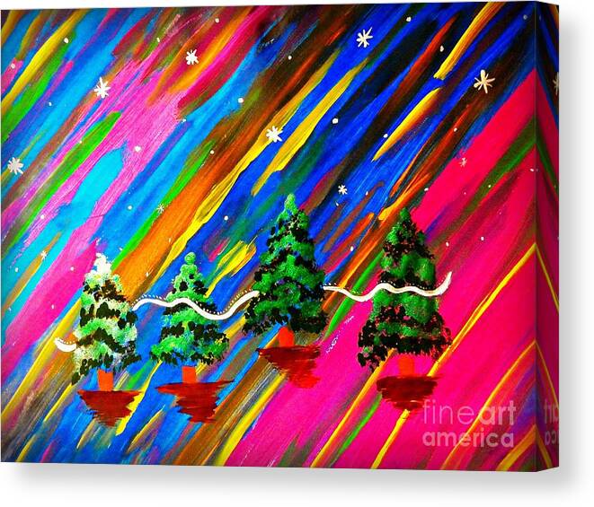 Trees Canvas Print featuring the painting Altered States Of Consciousness by Diamante Lavendar